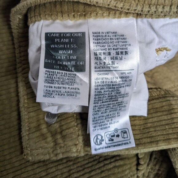 NEW Levi's 711 Pants Women 32x30 Corduroy Skinny Mid Rise Beige NWT - Picture 9 of 10
